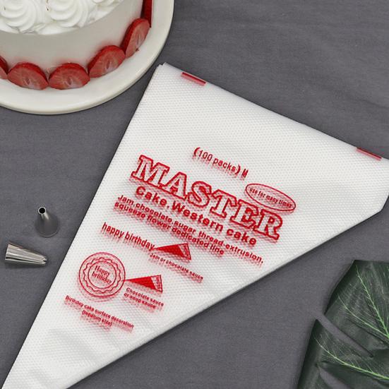 100 Pcs Pastry Bags Food Grade Disposable Piping Bags Transparent Leakproof No Odor Frosting Cakes Cookies Decoration Icing Piping Bags