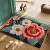 Floor Mat Quick-Drying Vibrant Color Floral Design Non-Slip Backing Rug Bathroom Living Room Door Mat