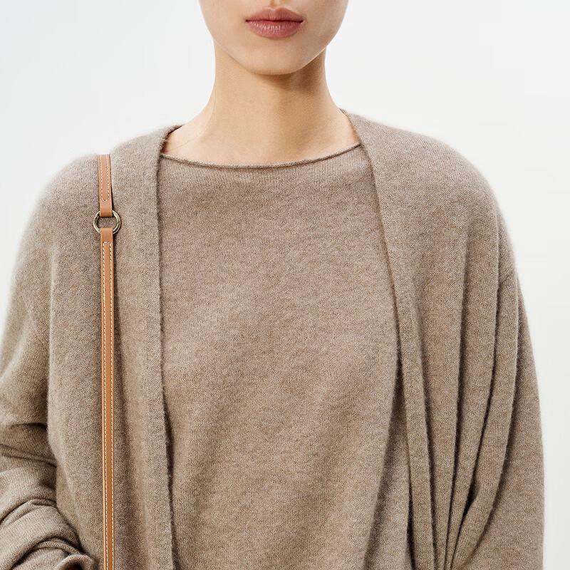 LESS 2025 Spring V-Neck Mid-Length Cardigan