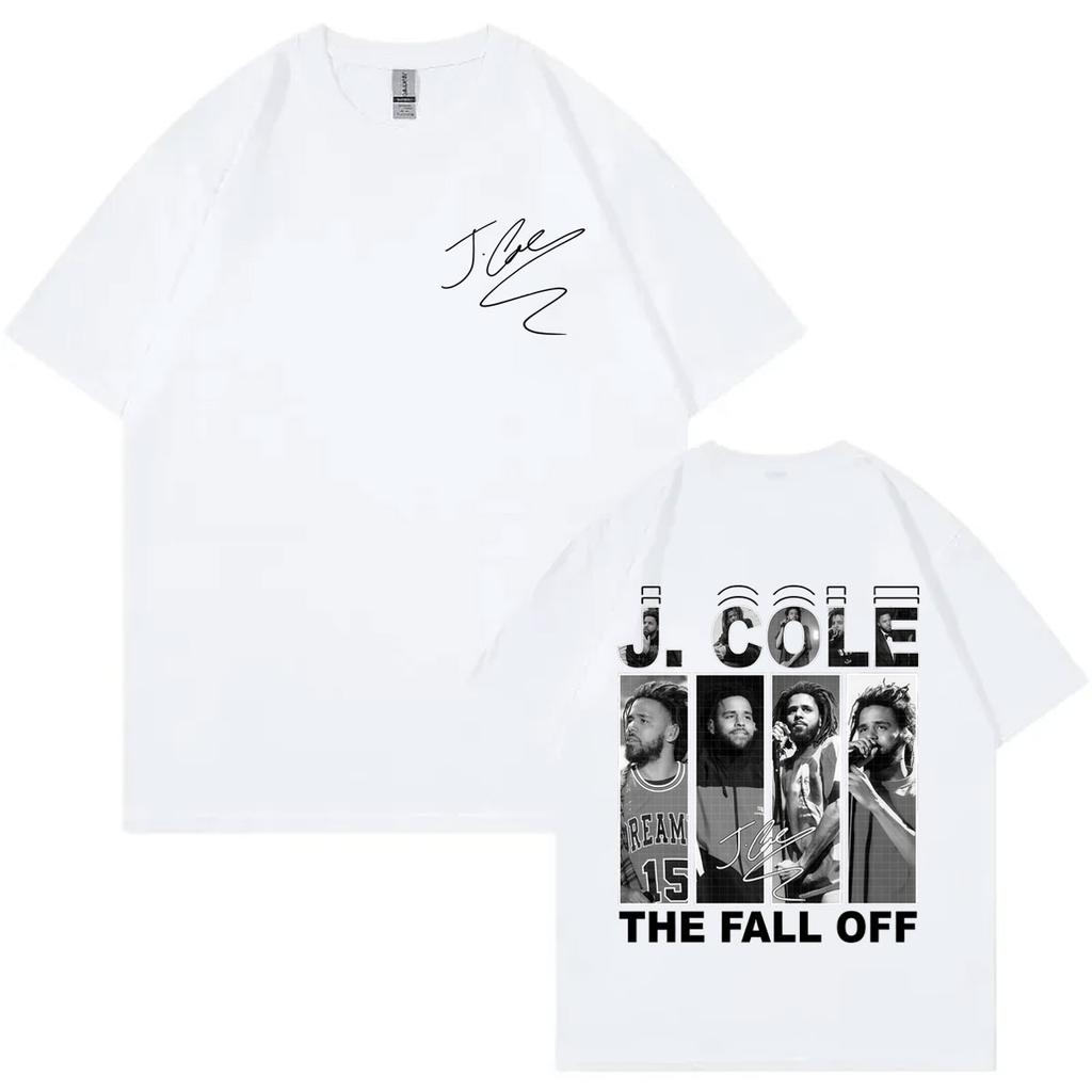Рэпер J Cole The Fall Off Tour 2026 Графические футболки Мужские Хип-хоп Винтажные Футболки с коротким рукавом Повседневная Мода Свободная Футболка
