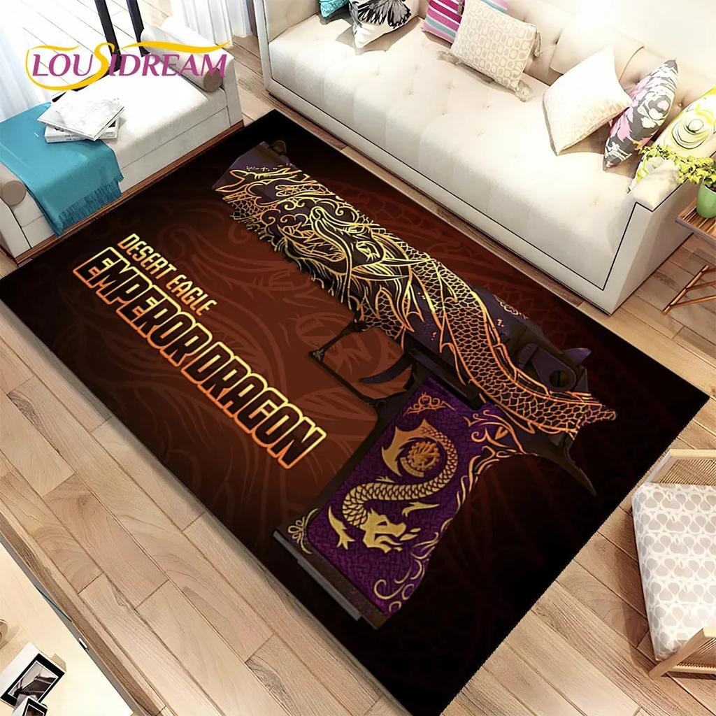 3D штурмовая винтовка, пистолет, пистолет CS M4 AK USP, игровой коврик, ковер для дома, гостиной, спальни, дивана, коврик для двери, декор, нескользящий напольный коврик