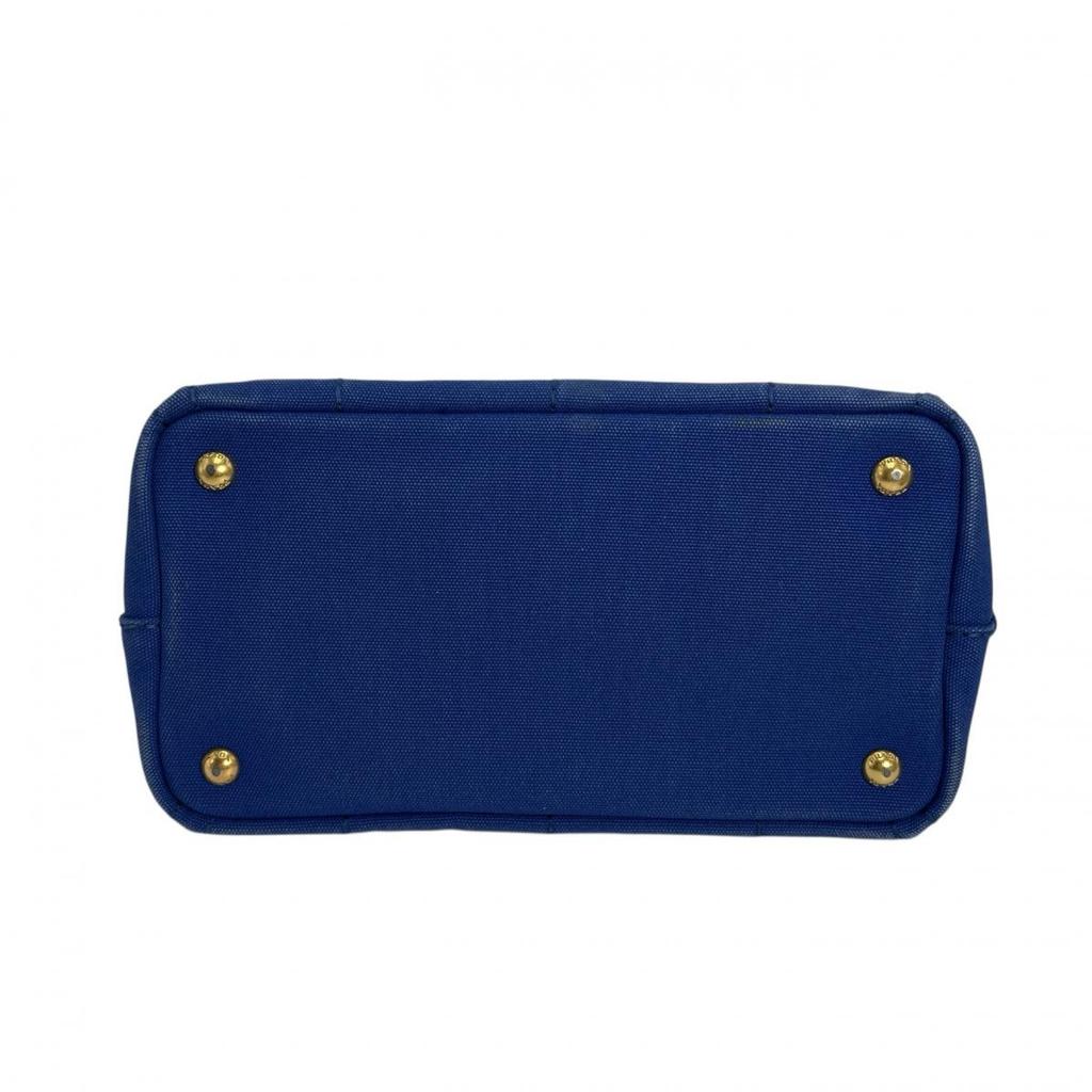 PRADA Canapa mini Tote Bag denim blue Women B2439G Used