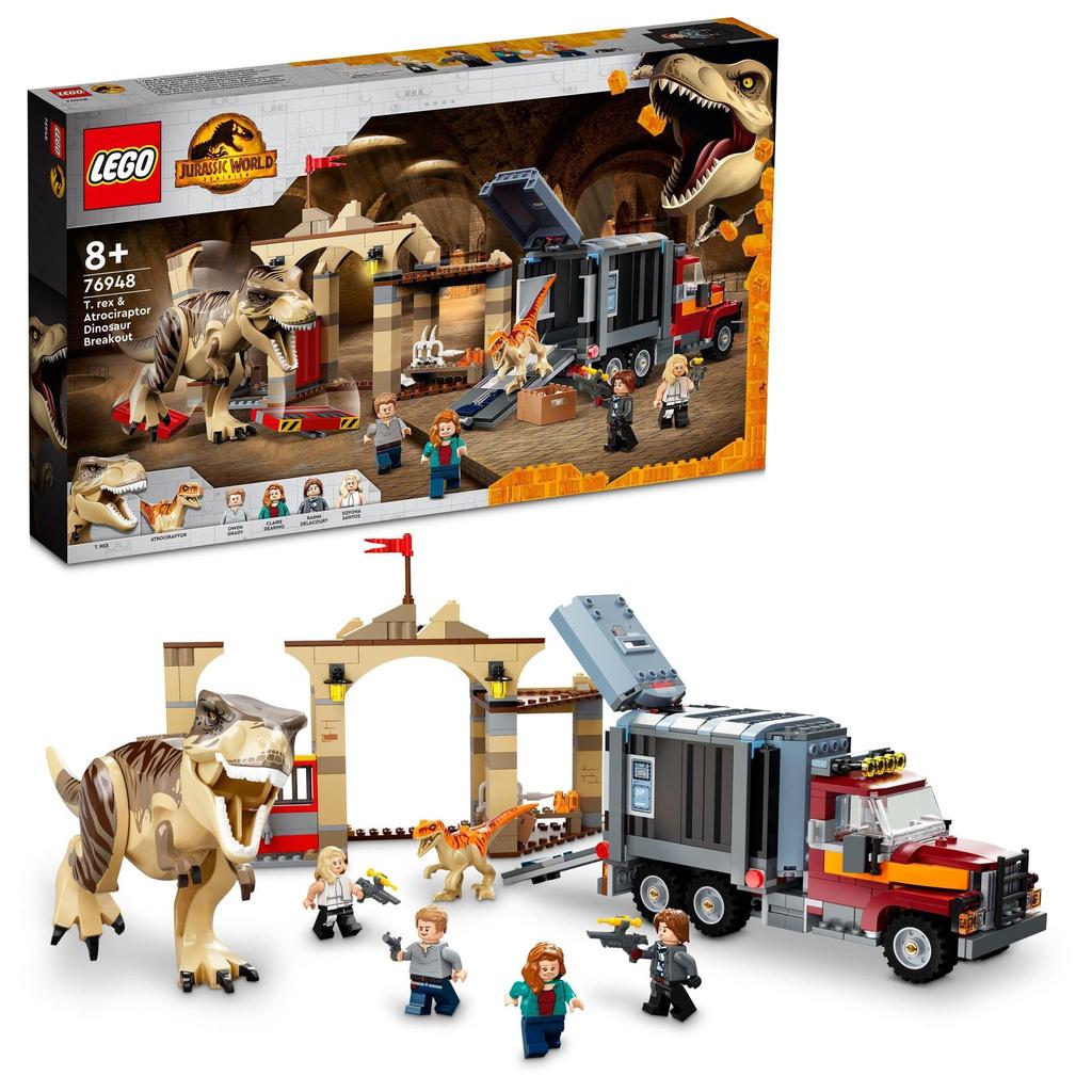 LEGO Jurassic World Toy Dinosaur and Great Escape Рождественский подарок Рождество 76948 Подарок на блок Kyoryu Truck Мальчики Девочки 8 лет и старше T-Rex