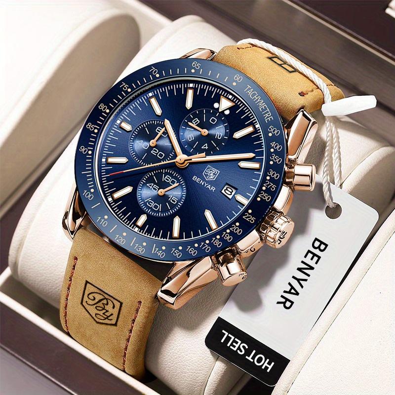 BENYAR Men's Quartz Watch Luxury Brand Waterproof Sports Quartz Chronograph Military Watch Men's Clock Relogio Masculino