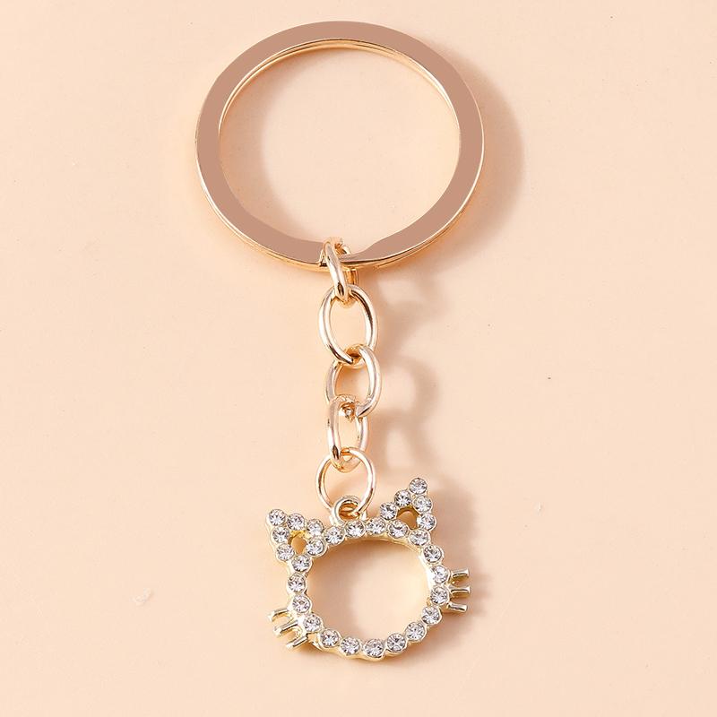 Cute Crystal Animal Keychain Snake Owl Cat Keyring Pendants for Car Key Holder Women Girl Handbag Accessories DIY Jewelry Gift