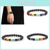 Strand Men Gemstone Bracelet Colorful Beads Energy Bracelet Healing Yoga Gift