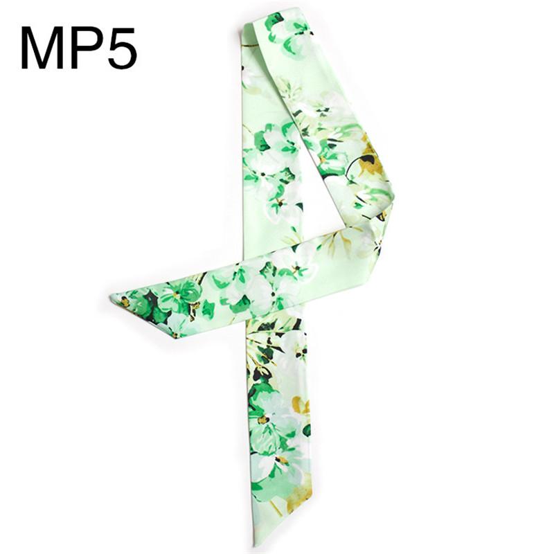 Luxury Brand Women Small Print Silk Scarf Floral Style Head Scarf Headband Handle Bag Ribbons Female Tie Small Long Scarves