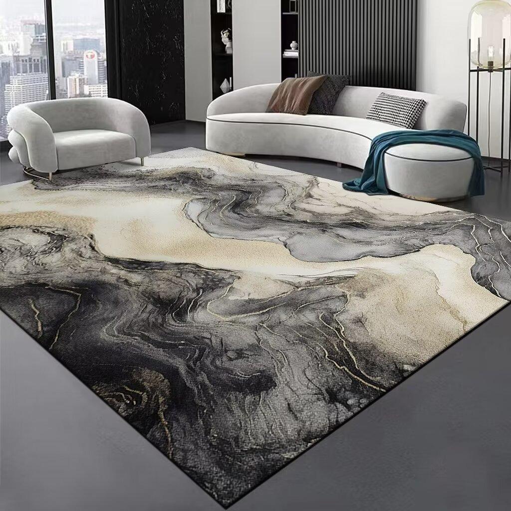 Европа Ретро Стиль Простой Полосатый Ковер Гостиная Диван Спальня Прикроватный Кабинет Входная Дверь Коврик Нескользящий Роскошный Домашний Декор Мат