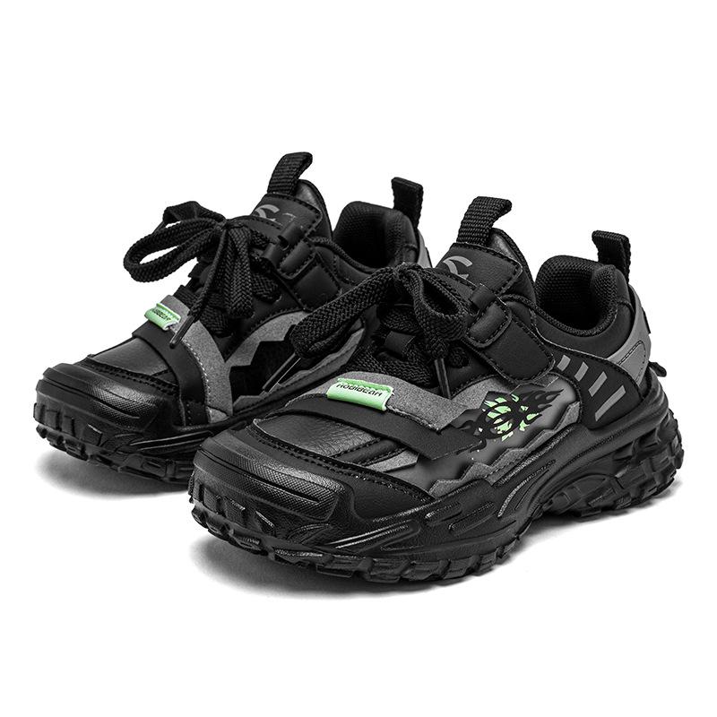 Kids Sneakers Synthetic Leather Upper Lace Up Magic Tape Chunky Daddy Shoes Lightweight Tire Sole Casual Sports Shoes For Boys Girls