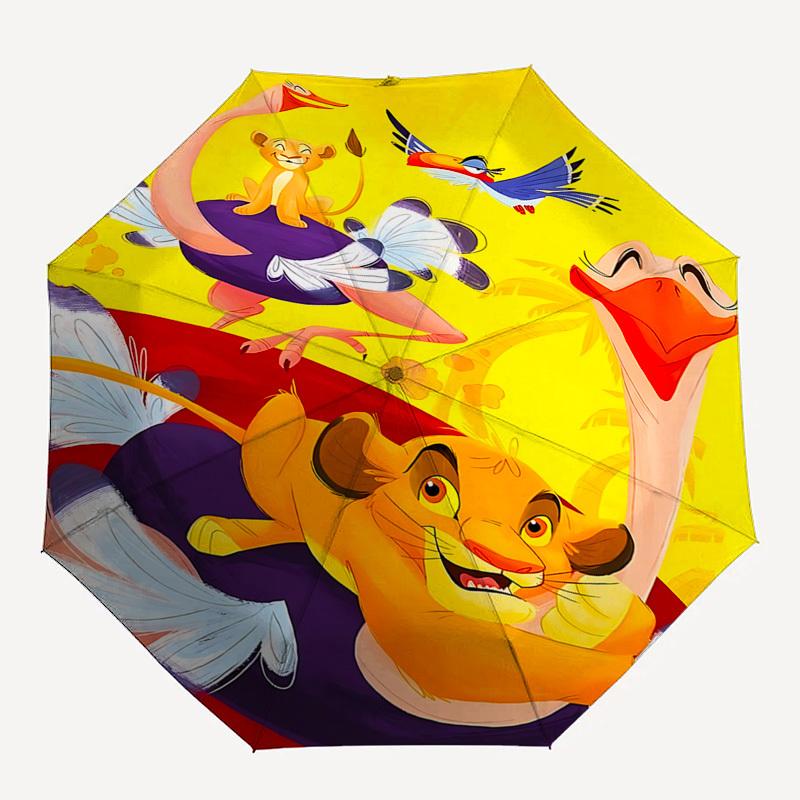 Lion King, Simba Themed Automatic Opening and Closing Umbrella, Brightly Colored 8-rib Portable Umbrella, Suitable for Men and Women, A Perfect Gift f