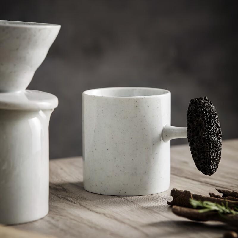 OLOEY Retro Marble Coffee Cup and Saucer