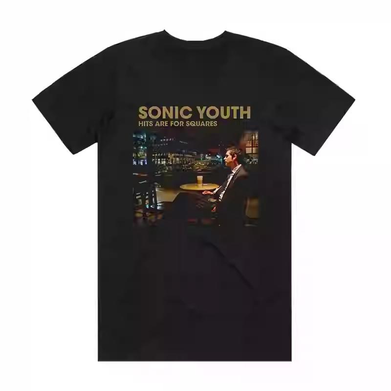 2025 Новая футболка Sonic Youth Рок-арт Мужская и женская Ретро Американская с коротким рукавом
