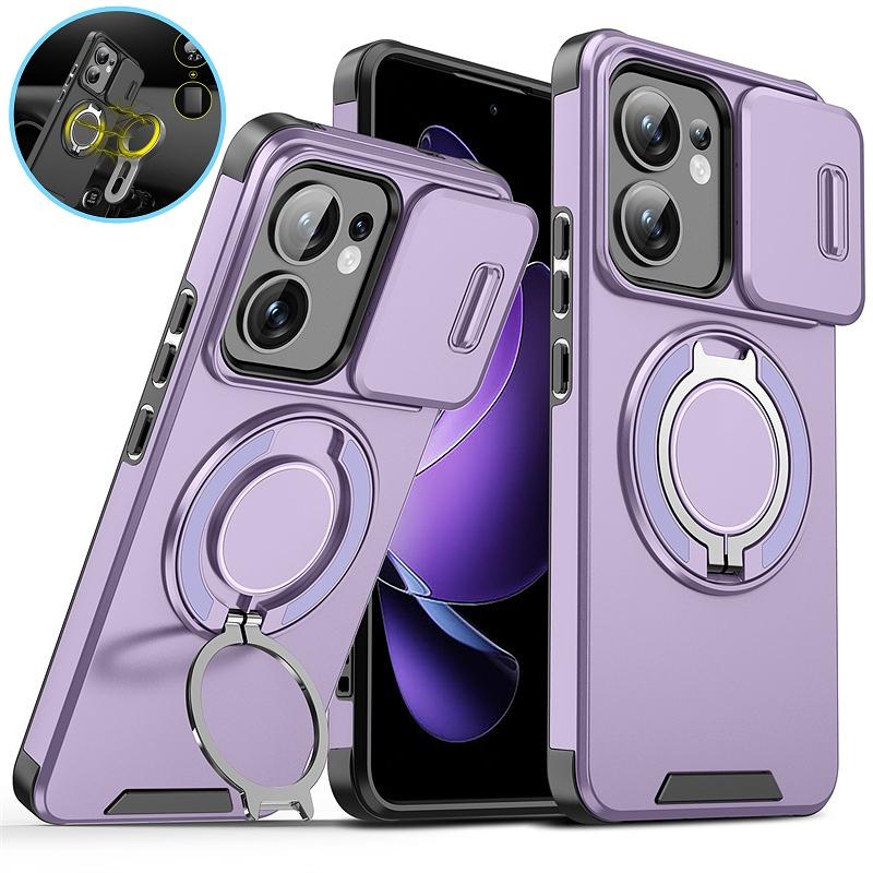 Чехол для OPPO Reno 13F 5G Чехол Броня Сдвижная Защита Объектива Камеры Задняя Крышка Reno13F Reno13 F 4G Держатель Кольцо Ударопрочный Чехол