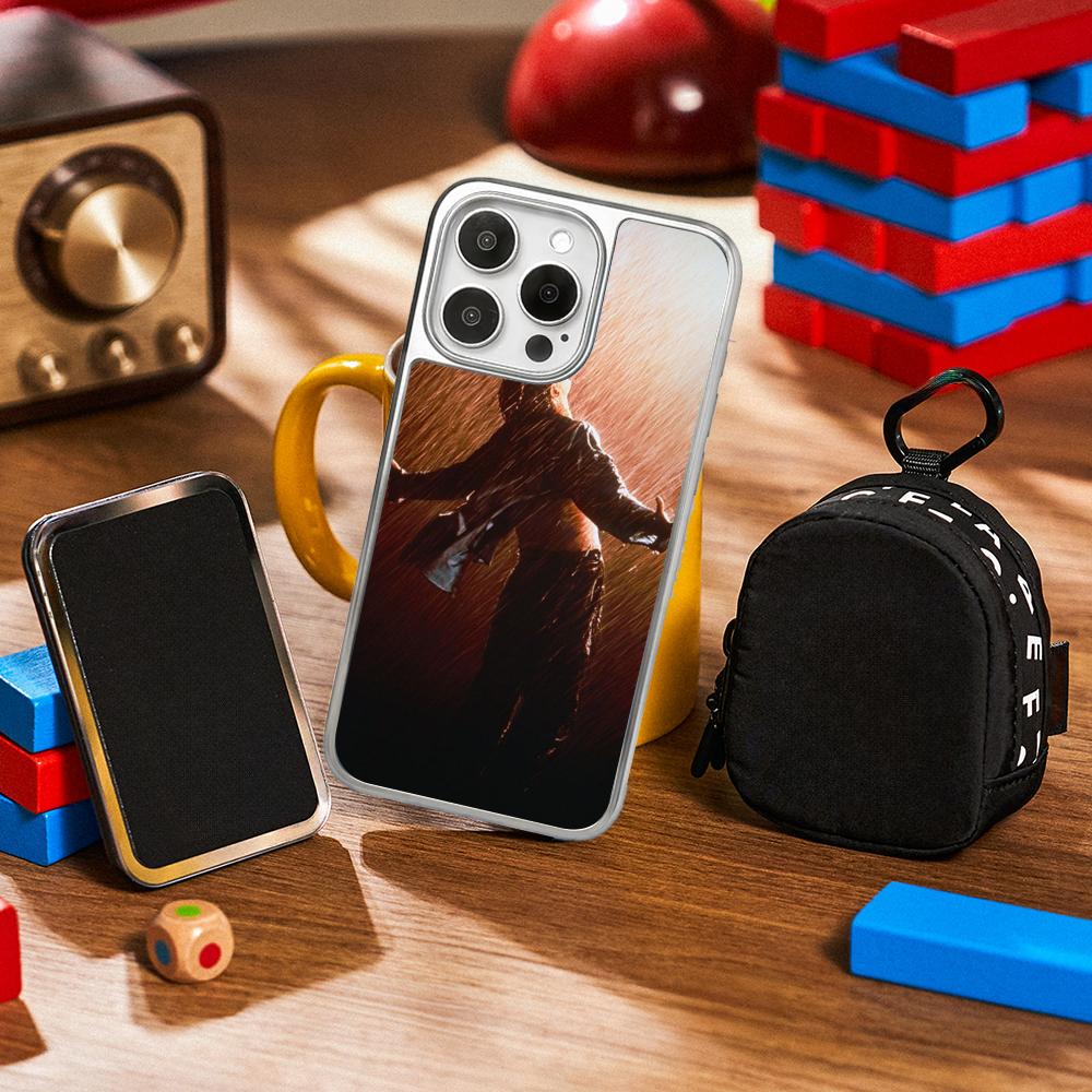 Classic movie poster Shawshank pattern Phone Case for iPhone 16 15 14 13 12 11 Pro Max Sheepskin Silver-edged protective case