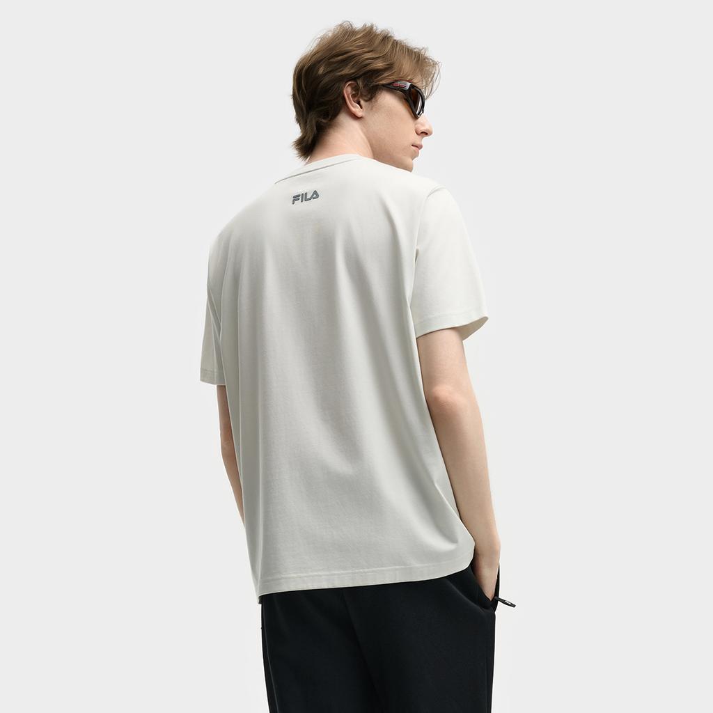 Fila Оригинальная Модная Ретро Повседневная Универсальная Удобная Прохладная Дышащая Мягкая Хлопковая Трикотажная Футболка с Коротким Рукавом Мужские Топы F11M539111F-GY