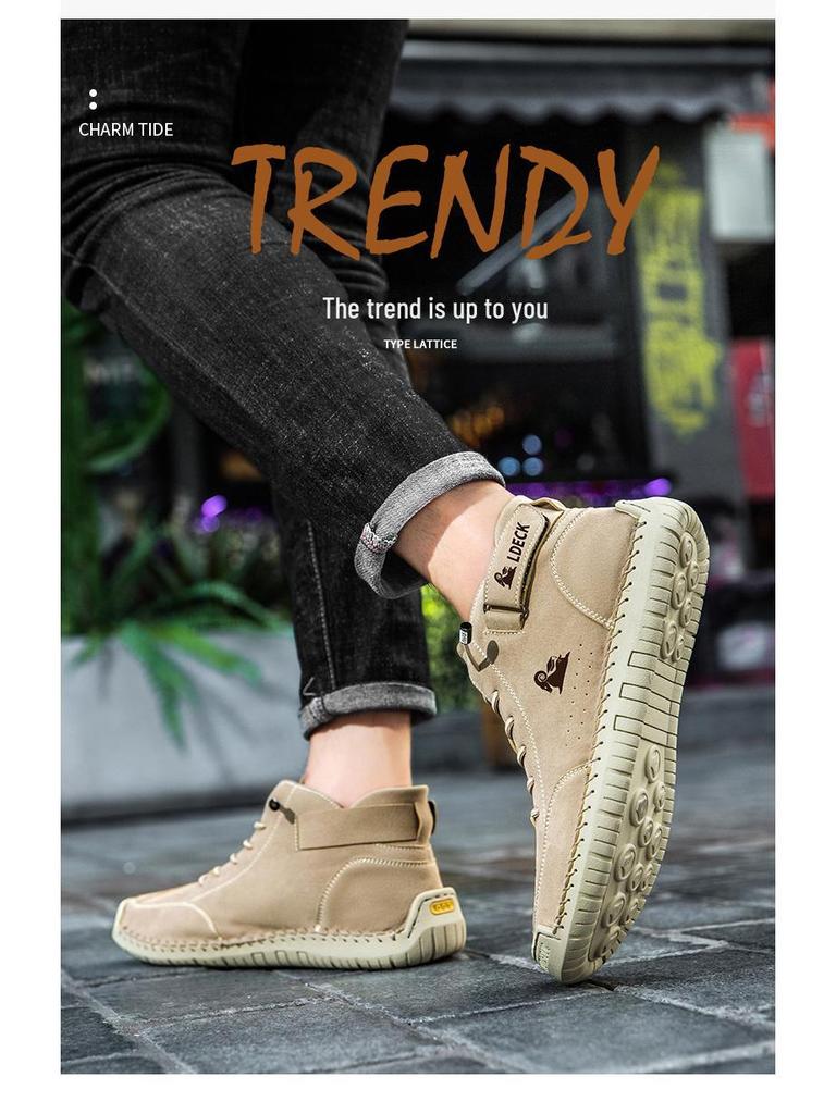 Новые мужские повседневные весенние высокие ботинки Martin сшитые вручную