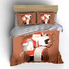 Santa with Cats and Food List Bedding Duvet Cover Set Duvet Cover Pillowcases  (1*Duvet Cover 2*Pillowcases, without duvet insert)