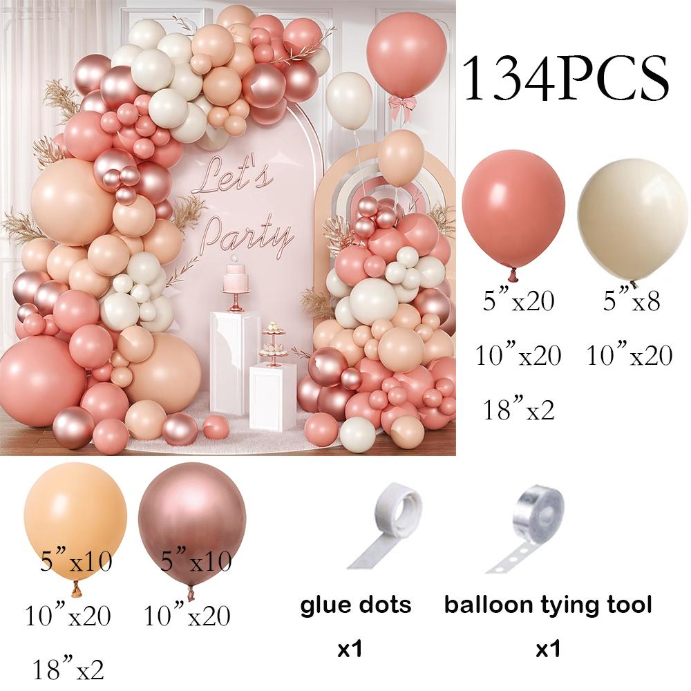 Retro Pink Balloons Garland White Sand Nude Gold Balloons Arch Kit Wedding Gender Reveal Graduation New Year Decoration Globos