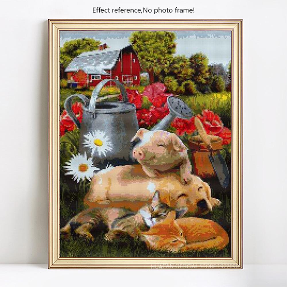 Huacan Алмазная картина вышивка крестиком Свинья 5D DIY Алмазная вышивка Мозаика Наборы страз животные