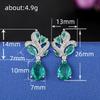 Huitan Gorgeous Green CZ Dangle Earrings for Women New Trendy Wedding Engagement Female Earrings Elegant Accessories Fancy Gift