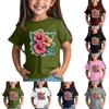 Children's Fashion Daily Printed Round Neck Short Sleeved Casual T-shirt Top