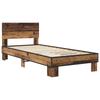 Bed Frame with Headboard Rustic Wood Finish 80 x 200 cm Engineered Wood