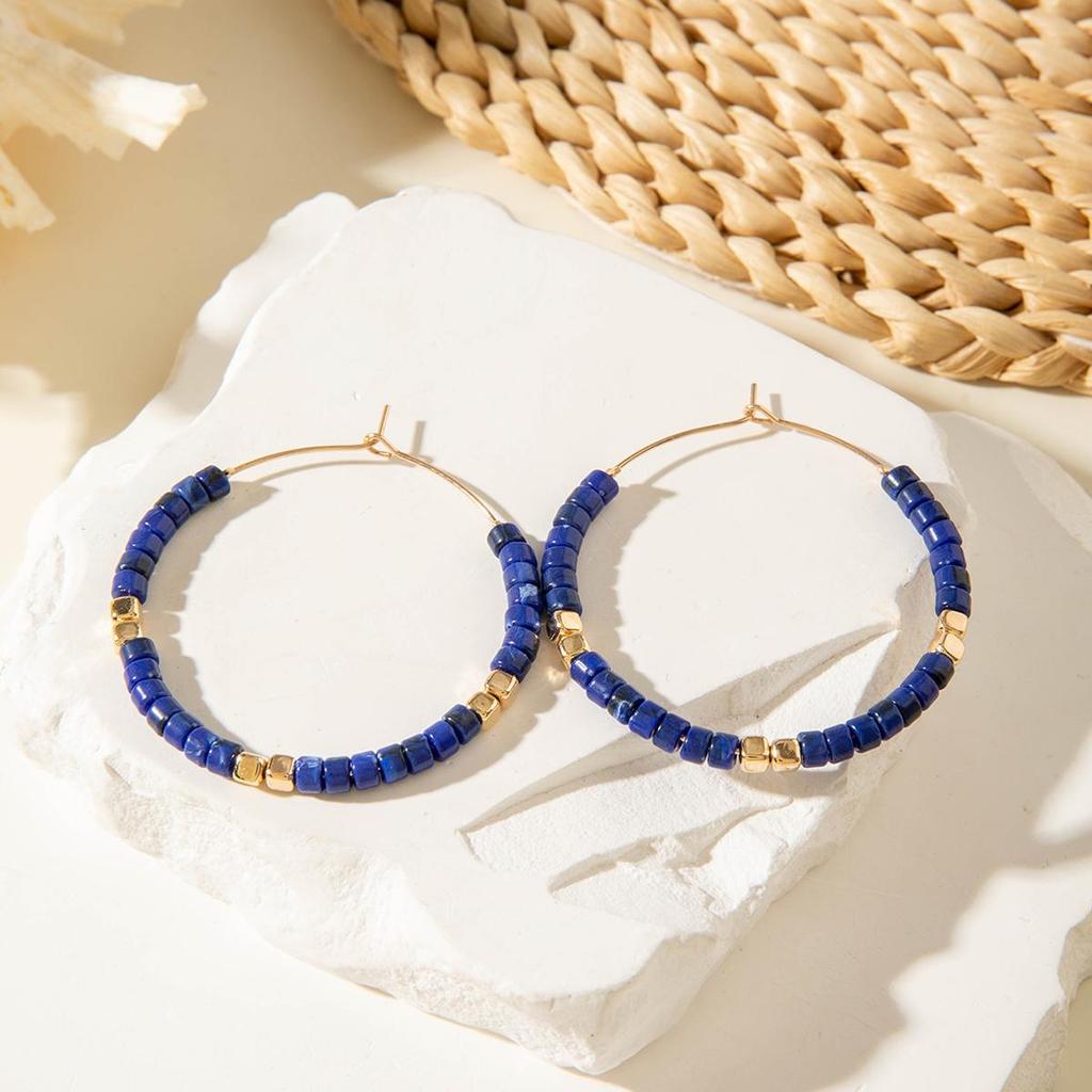 Новые Серьги в Французском Стиле Легкая Роскошь Женские Украшения Ретро Мода Универсальные Серьги Смола Цветное Золото Бусины Ювелирные Изделия