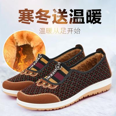 Хлопковая обувь женская новая с принтом теплая женская обувь на подкладке утолщенные ботинки женские легкие с мелким вырезом короткие ботинки один фут хлопковые ботинки