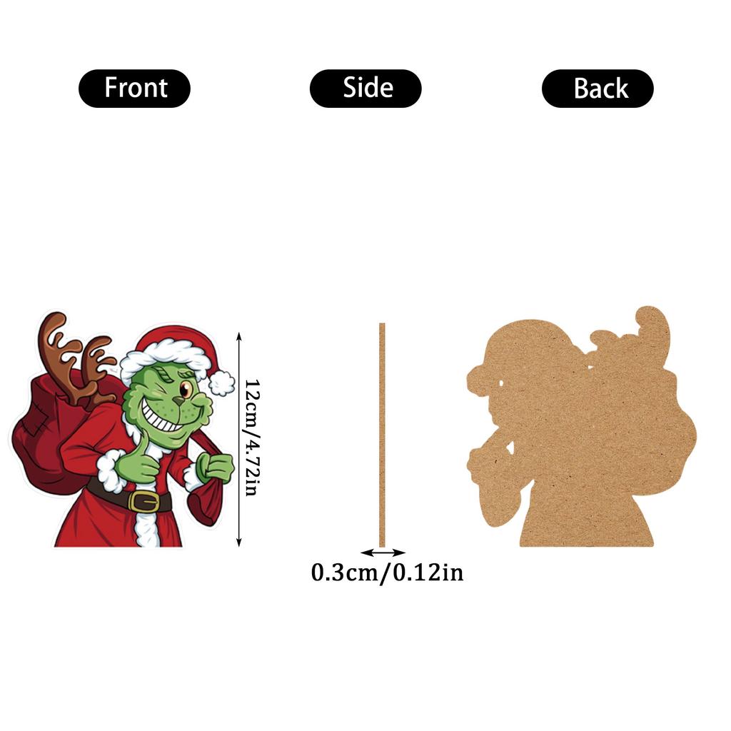 12 шт., мультяшная бумажная зеленая подвеска, праздничная елочная подвеска, автомобильный аксессуар, подвеска для внутреннего и наружного украшения