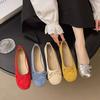 French Bow Round Head Ballet Shoes Fairy Shoes Flat Gentle Evening Shoes Autumn New Women's Small Single Shoes