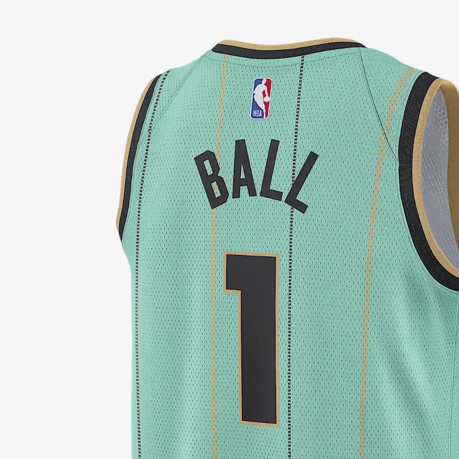 Jordan LaMelo Ball Charlotte Hornets 2024/25 Городская версия Мужская Jordan Dri FIT НБА Свингмен Джерси FQ4336-356