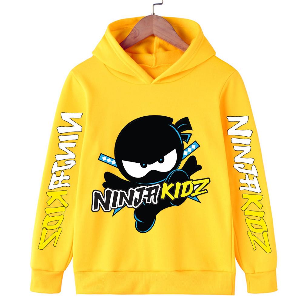 Fashion Kids Long Sleeve Hoodie Sweatshirt,Cool Cartoon Ninja Character Street Style Graphic,Durable Fabric,Loose Style,Perfect Birthday Gift for Kids