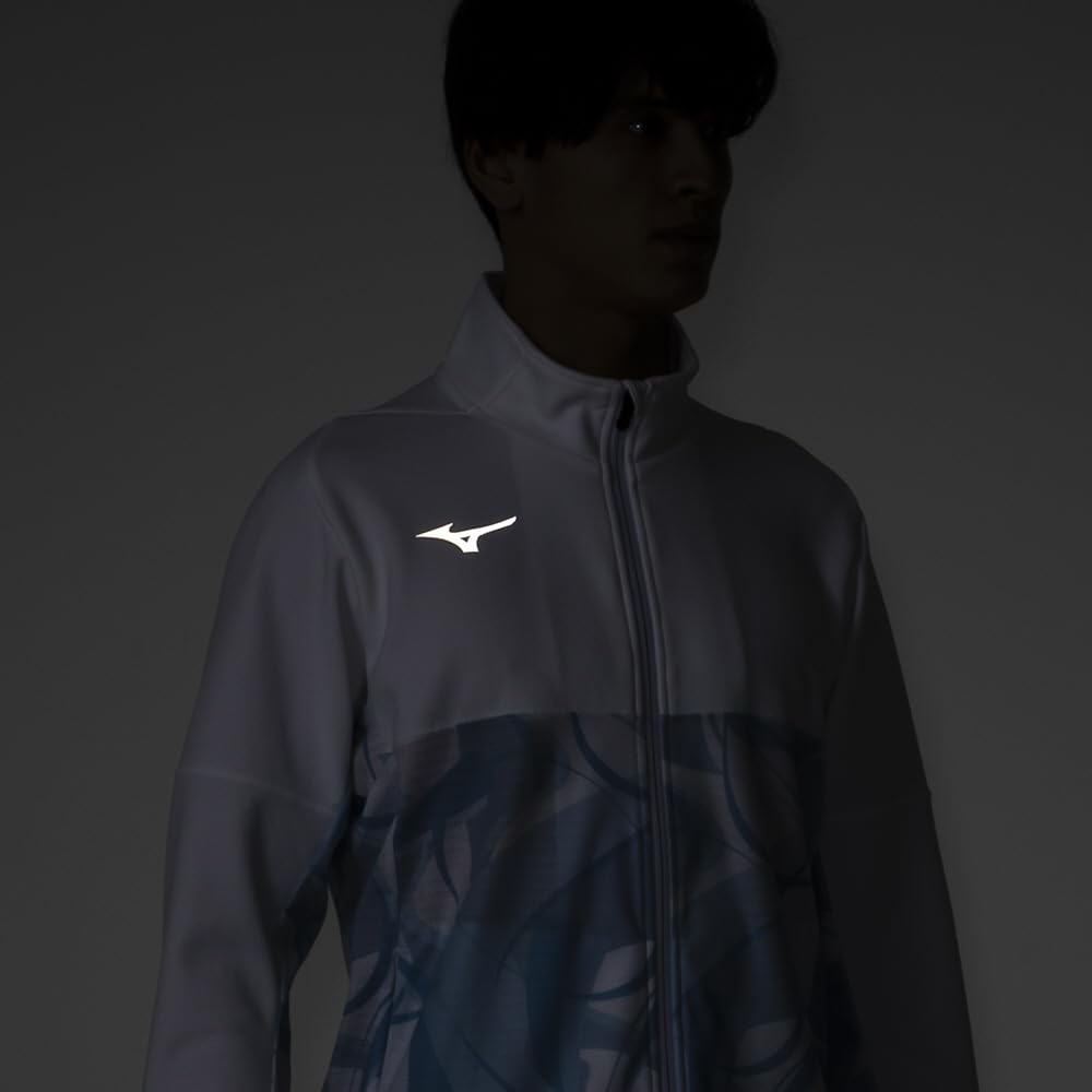 Mizuno MUGEN GRAPHIC Training Light with Design Warm-Up Jacket, Blue, 32MCB501, Player-Specific