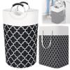 75/82L Large Folding Waterproof Belt Reinforced Long Handle Clothes Storage Bucket Lantern Printed Dirty Laundry Basket