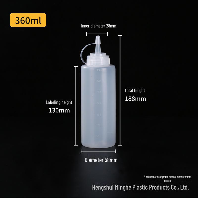 Бутылка для соуса PE Squeeze объемом 240 мл со шкалой для кетчупа и салата