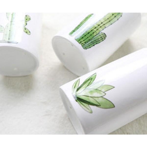 Happy Life Cactus Cutlery Holder (3 Pieces), Mixed Colors, 1 Set, Korean Popular Tableware