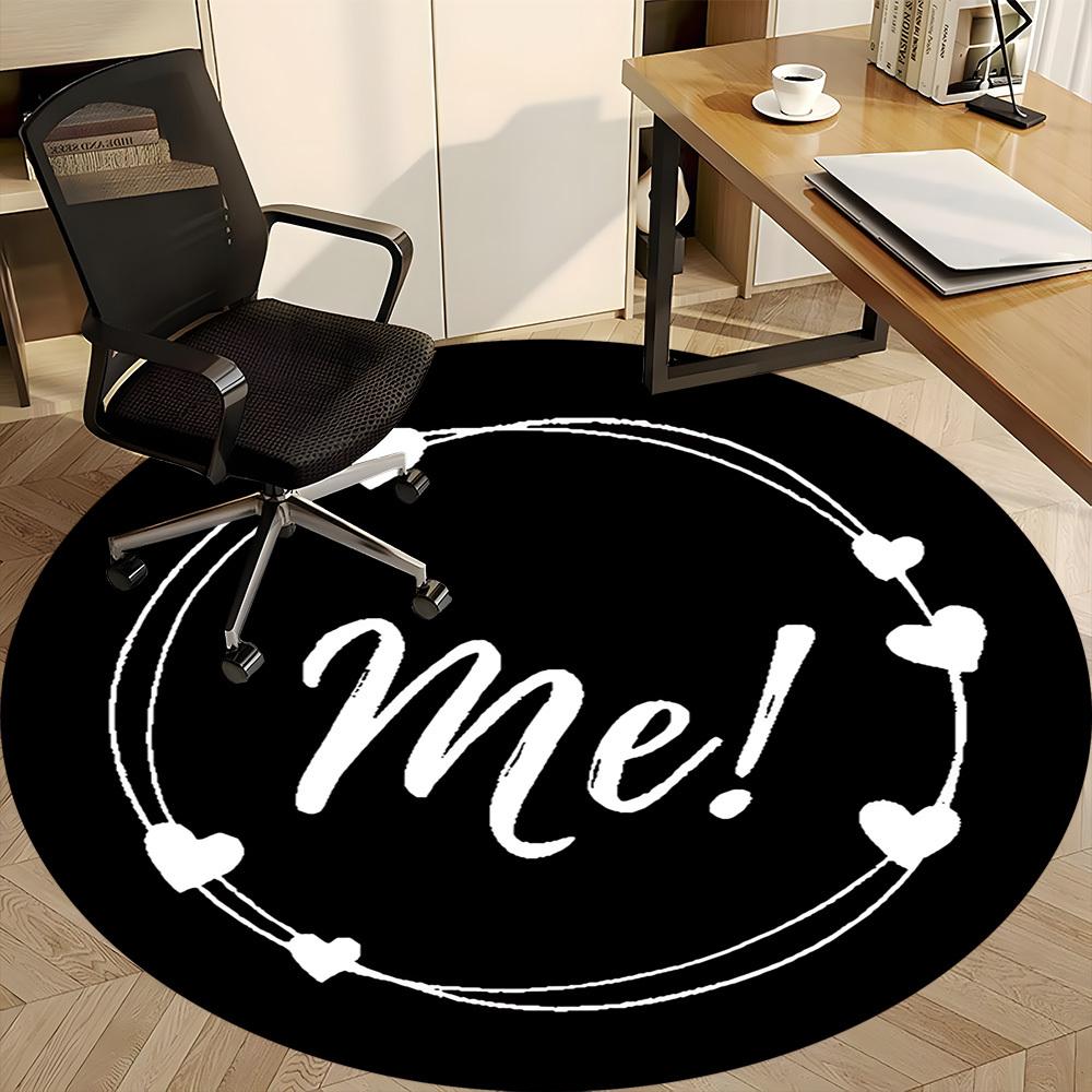 1PC Me Heart Office Round Area Rug,  Mat Suitable ForOffice, Under Office Chairs Bedroom Living Room Home Decor, Room Deco
