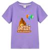 Grizzy and The Lemmings T-Shirts Girl Cartoon Print Funny Kids T Shirt Summer Children Clothes 100%Cotton Baby Boys Graphic Tee