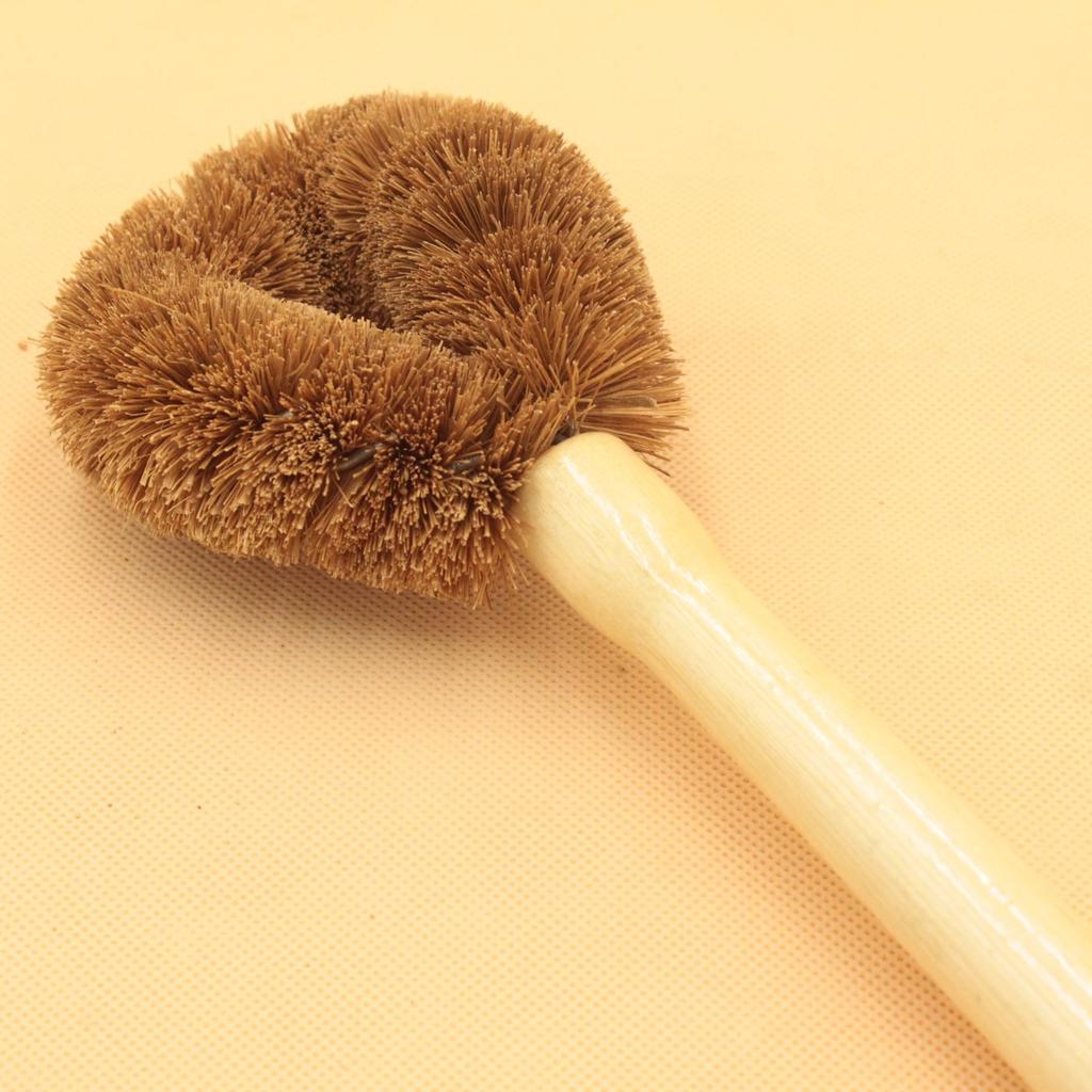 Wooden Handle Washing Pot Coconut Palm Brush Non-stick Oil Pot Brush Kitchen Pot Brush Pot Brush Bowl Kitchen Wooden Handle Washing Pot Brush