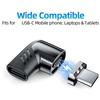 Магнитный адаптер USB Type C 90 градусов 120 Вт Угловой магнитный адаптер питания Подключение устройства