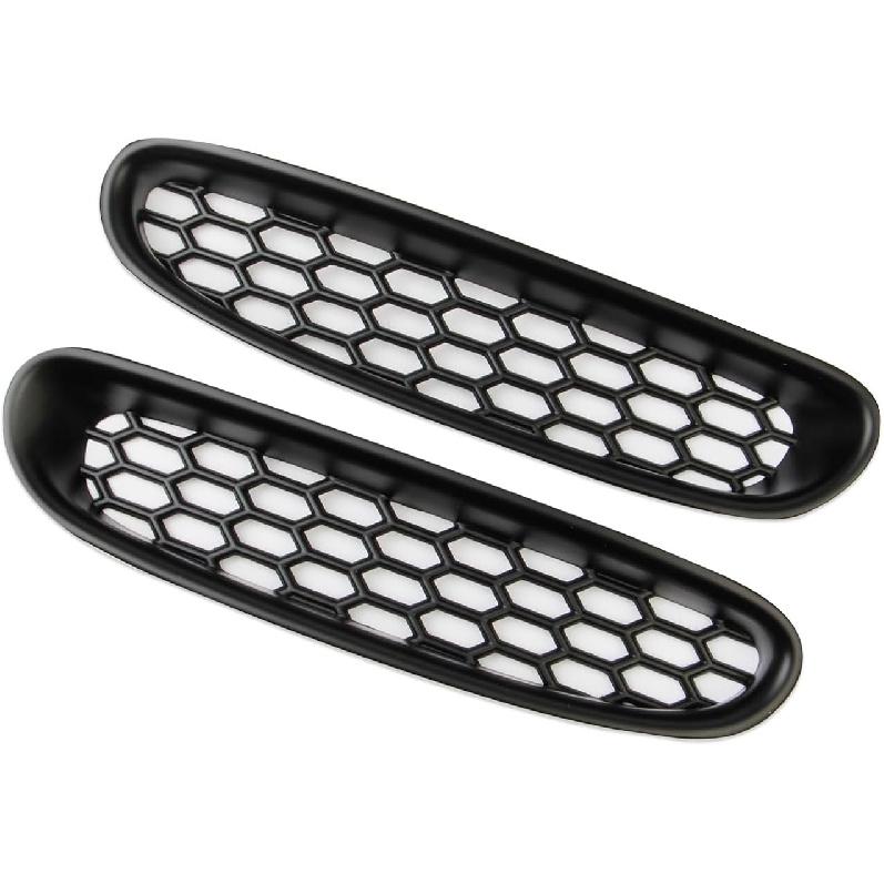 Black Front Bump Reseau Cover Fog Trim Accessories for 1997-2004 Chevrolet Corvette C5 (Type A)