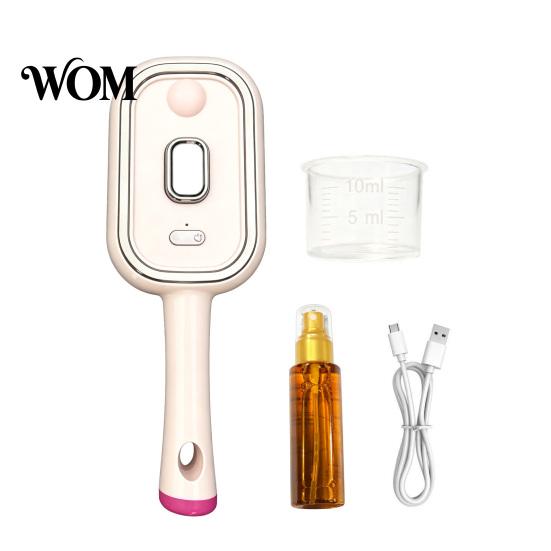 Frizz Control Spray Brush Electric Steam with Essence & Measuring Cup, Rechargeable Anti-Static Scalp Detangling Hair Massager Brush, Oil Misting