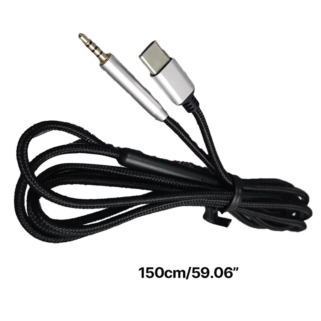 Reliable USB C Cable for QC25/QC35/QC35II/QC45/NC700/Y40/Y45/Y50 Headset Type C to 2.5mm Cord with Inline Mic Wire