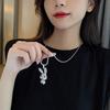 23 Diamond Rabbit Pendant Necklace - Trendy Titanium Steel Sweater Chain for Women