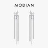 Long Tassel Drop Earrings for Women Wedding Genuine 925 Sterling Silver Sparkling Clear CZ Dangle Earring Luxury Jewelry