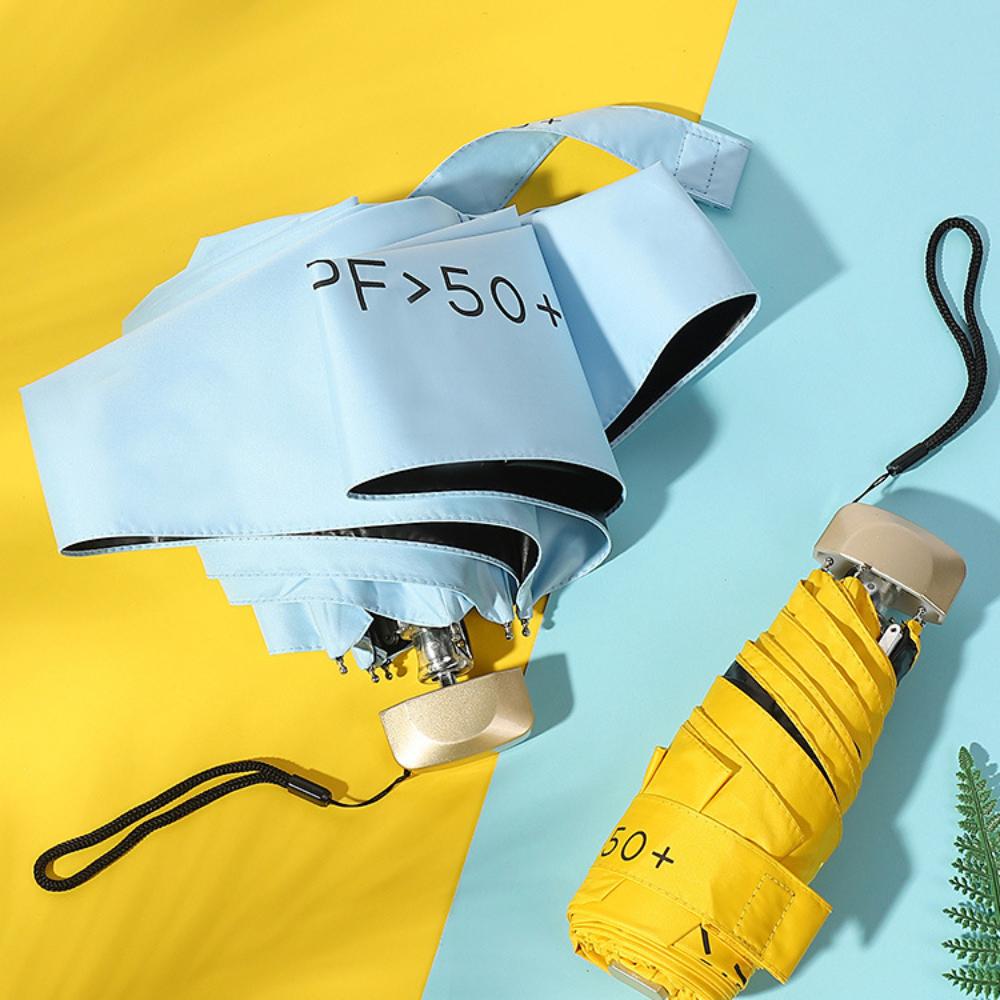 Мини-плоский пятисекционный зонт с шестью костями, складной солнцезащитный зонт с защитой от УФ-излучения для использования на открытом воздухе