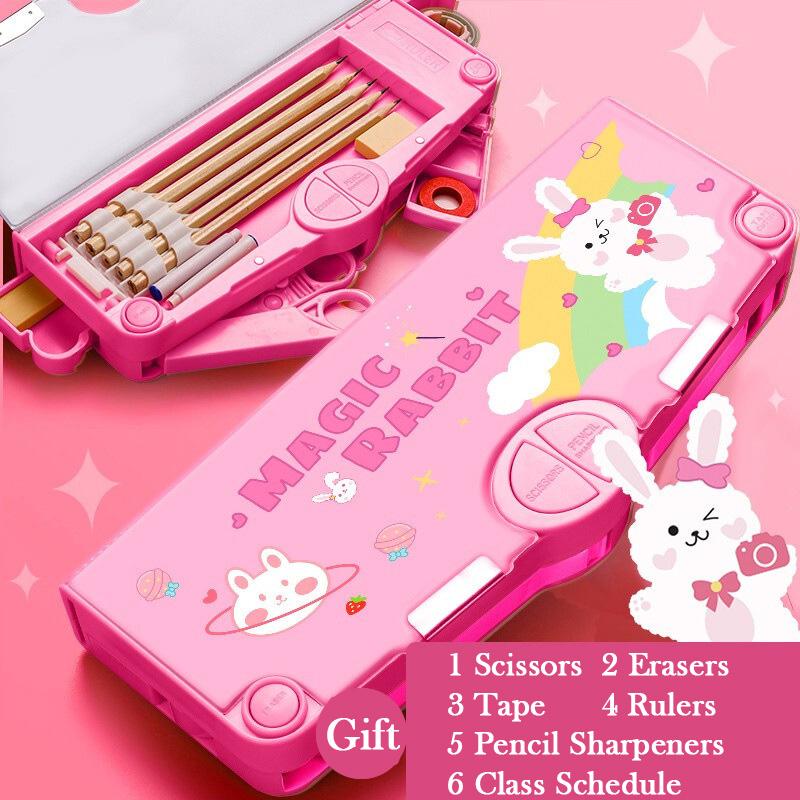 Kawaii Pencil Cases Multifunction Cute Pen Box Back To School Office Supplies For Girl Japanese Korean Storage Bag Stationery