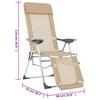 Foldable Lounge Chairs with Footrest 2 pcs Cream Textilene
