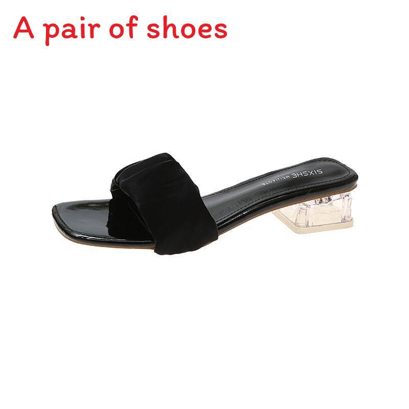 Minimalist Square Toe Ladies Sandals With Boosting Heel For Daily Use Summer