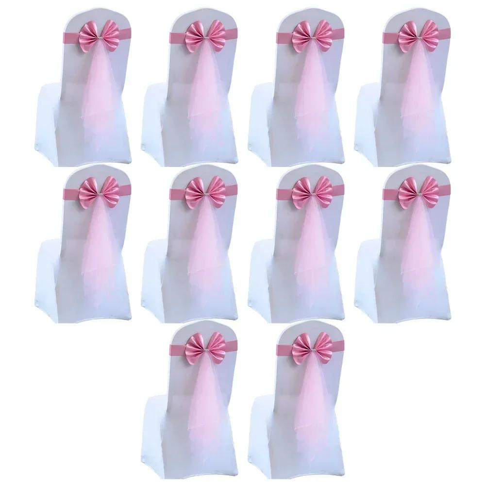 10 шт. эластичные ленты для стульев с бантами для свадебной вечеринки, украшения для отеля, свадебное мероприятие, вечеринка 24*6 см/9,45*2,36 дюйма